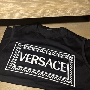 Versace Black and White Sleeveless Top